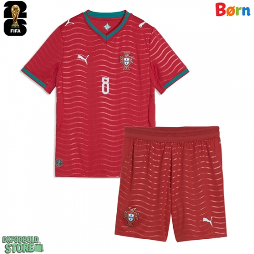 Portugal Bruno Fernandes #8 Replika Babytøj Hjemmebanesæt Børn VM 2026 Kortærmet (+ Korte bukser)